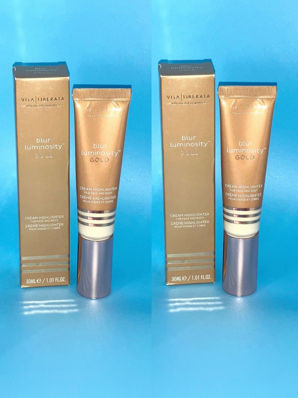 Vita Liberata set (2) pcs Blur Luminosity GOLD Cream Highlighter Face & Body NIB